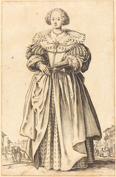 Ušlechtilá žena s ventilátorem od Jacques Callot