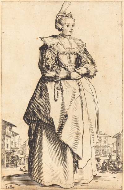 Ušlechtilá žena s malým kloboukem od Jacques Callot