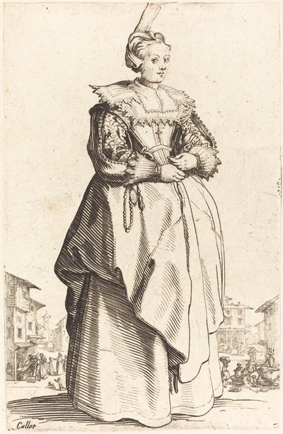 Urozená žena s malým kloboukem, c. 16201623. od Jacques Callot