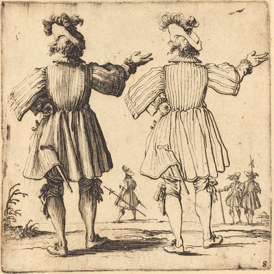 Důstojník s Plume, při pohledu zezadu od Jacques Callot