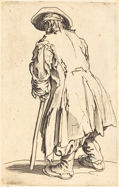 Starý žebrák s jednou berlou od Jacques Callot