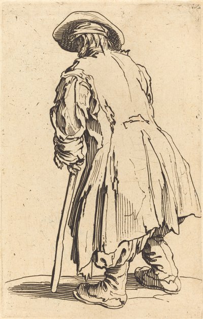 Starý žebrák s jednou berlou, kolem 1622 od Jacques Callot
