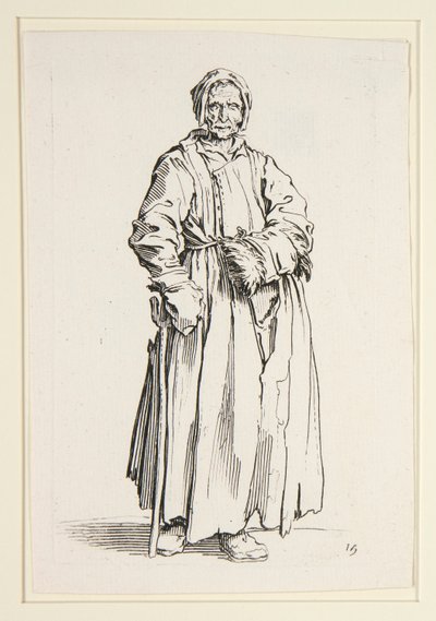 Jednooká žena, z The Beggars (La Borgnesse) od Jacques Callot
