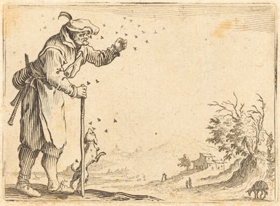 Rolník napaden včelami, c. 1622. od Jacques Callot