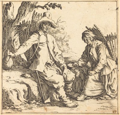 Rolnický pár v klidu od Jacques Callot