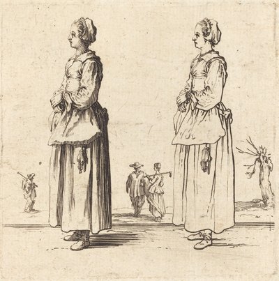 Rolnická žena, v profilu, tváří vlevo od Jacques Callot