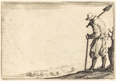 Rolník s lopatou na rameni od Jacques Callot