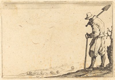 Rolník s lopatou na rameni od Jacques Callot