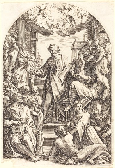 Peter zvedá Tabithu od Jacques Callot