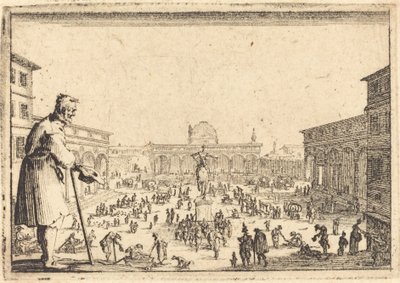 Piazza SS. Annunziata, Florencie od Jacques Callot
