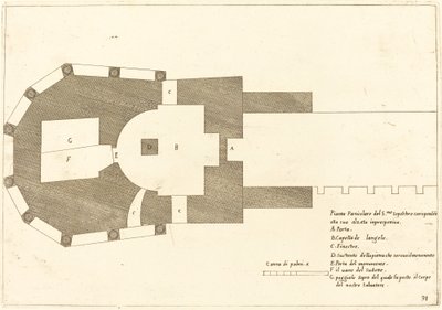 Plán kostela Božího hrobu od Jacques Callot
