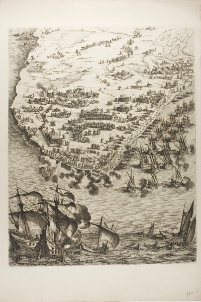 Deska čtyři z Obležení La Rochelle od Jacques Callot