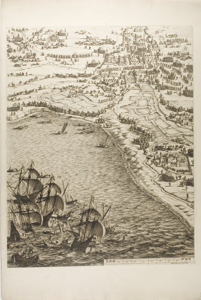 Talíř šest z Obležení La Rochelle od Jacques Callot
