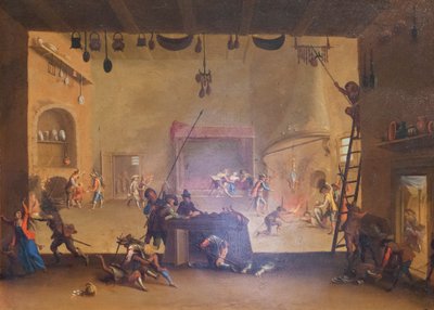 Plundering a Farmhouse, ze série The Miseries of War od Jacques Callot