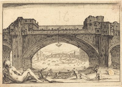 Ponte Vecchio, Florencie od Jacques Callot