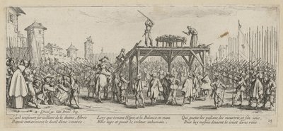 Kolo, list 14 ze série „Hrůzy války“ od Jacques Callot