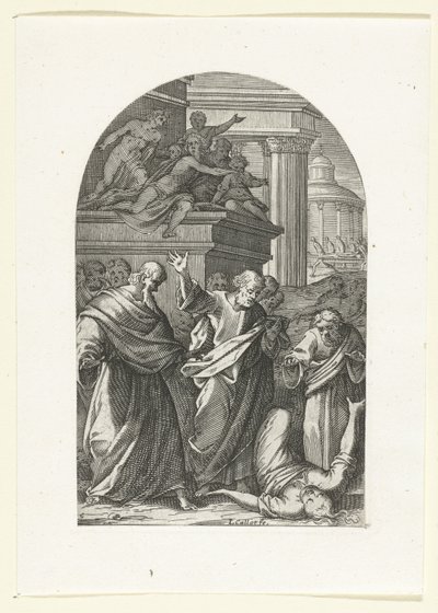 Safira potrestána smrtí Obrazy a sochy v Římě (název série) od Jacques Callot