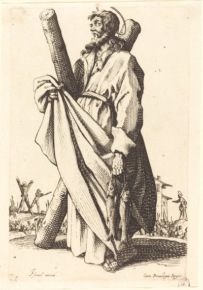 Saint Andrew, publikoval 1631. od Jacques Callot