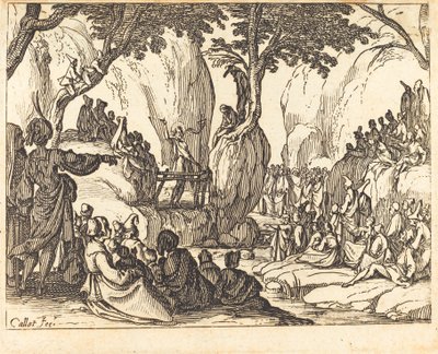 Svatý Jan káže v poušti. od Jacques Callot