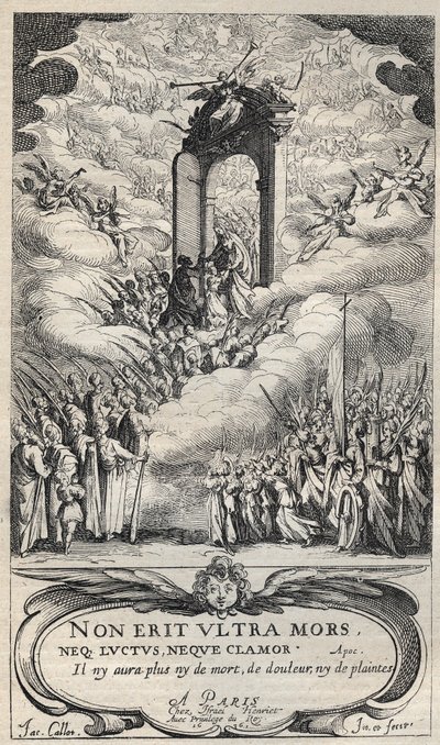Svatí a svatí spěchající u dveří ráje - kompozice a rytina Jacquese Callota (1592-1635) od Jacques Callot