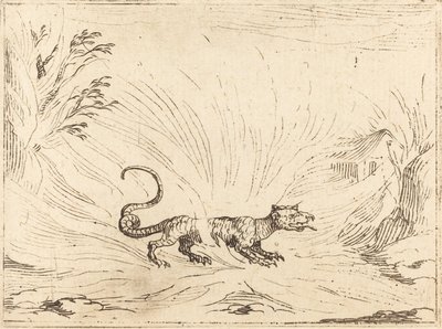 Salamander obklopený plameny od Jacques Callot