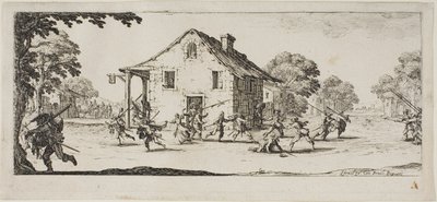 Scéna drancování, čtvrtá deska z knihy Válečná utrpení od Jacques Callot