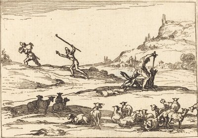 Pastýři brání svá stáda od Jacques Callot