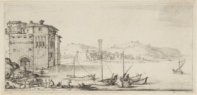 Nakládané lodě, ze série Diverse Vedute Designate in Fiorenza (Různé krajiny navržené ve Florencii) od Jacques Callot