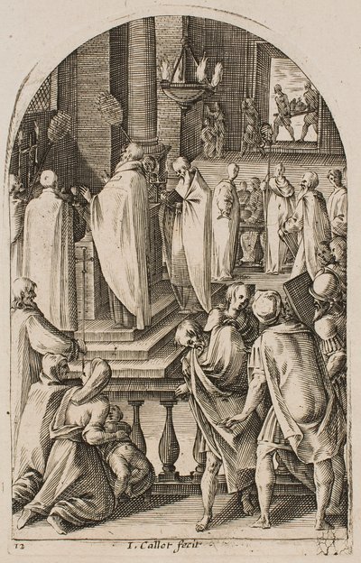 Svatý Basil slaví oběť mše, ze série „Obrazy Říma“ od Jacques Callot
