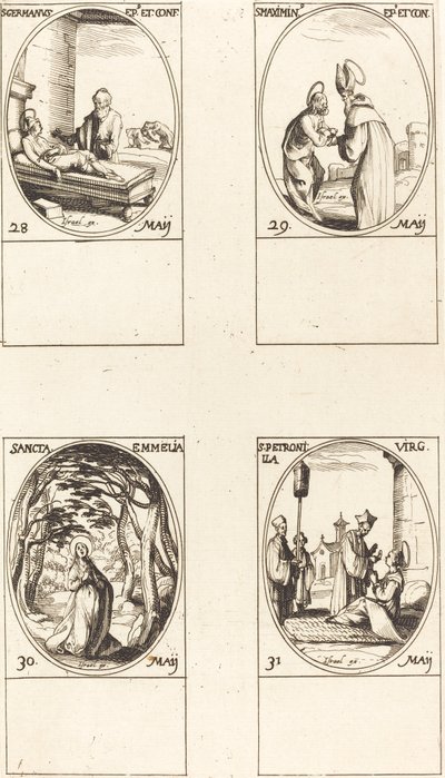 Svatý. Germanus z Paříže; Svatý. Maximinus; Svatý. Emmelia; Svatý. Petronilla od Jacques Callot