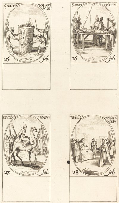 Svatý Nicefor; Svatý Nestor; Svatý Julián; Překlad svatého Augustina od Jacques Callot