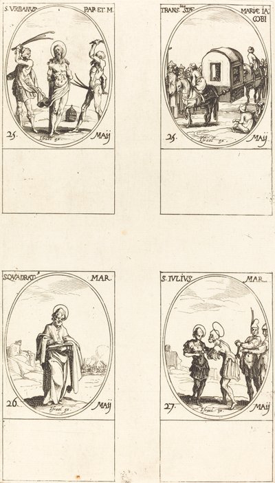 Sv. Urban, Překlad sv. Marie Jakubské, sv. Kvadrát, sv. Julius. od Jacques Callot