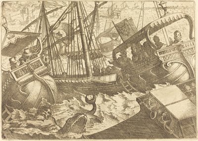 Bouře u pobřeží Barcelony od Jacques Callot