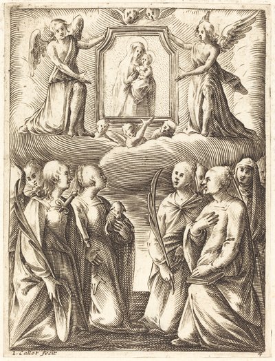 Klanění Panny Marie s dítětem od Jacques Callot