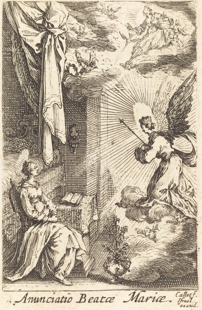 Zvěstování v roce 1630 nebo později. od Jacques Callot