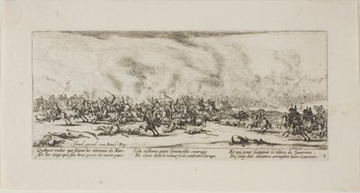 Bitva, třetí deska z knihy Válečné útrapy od Jacques Callot