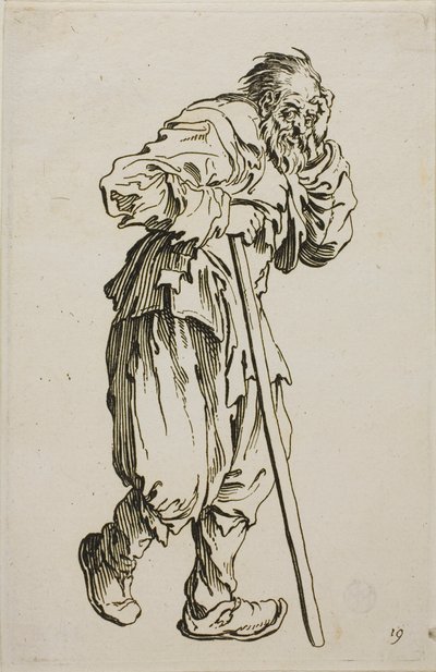 Žebrák o berlích, deska šestnáct z The Beggars od Jacques Callot