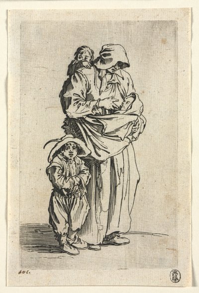 Žebráci: Matka a její tři děti, c. 1623. od Jacques Callot