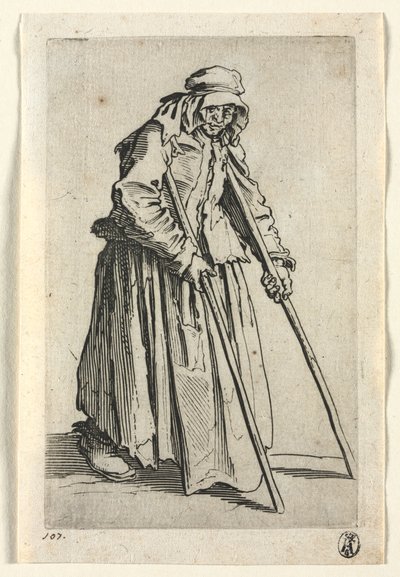 The Beggars: Žebrák o berlích od Jacques Callot