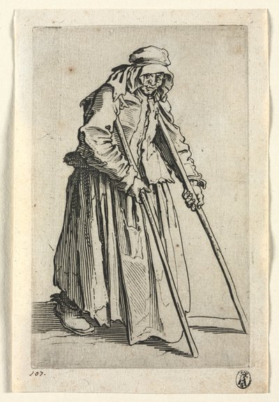 The Beggars: Žebrák o berlích, c. 1623. od Jacques Callot
