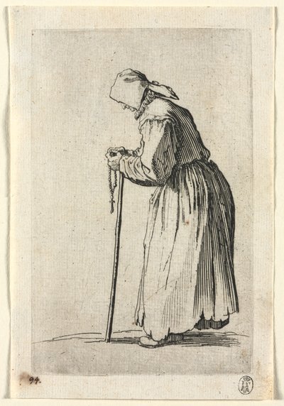 Žebráci: Žebrák u růžence od Jacques Callot