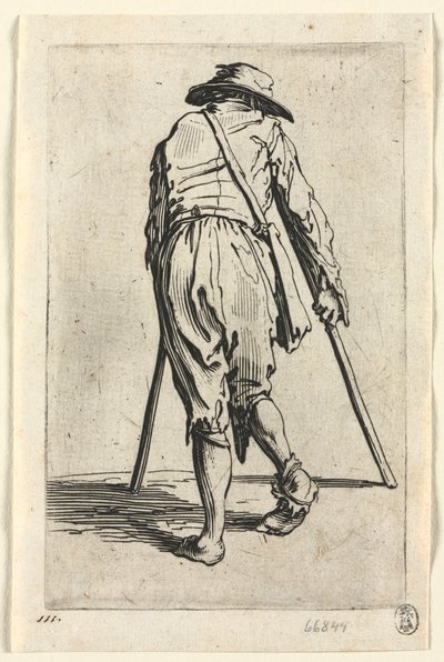 The Beggars: Žebrák o berlích, nosit klobouk, c. 1623. od Jacques Callot
