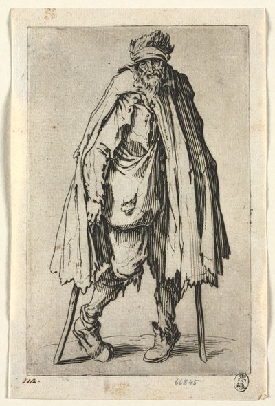 The Beggars: Žebrák o berlích s taškou od Jacques Callot