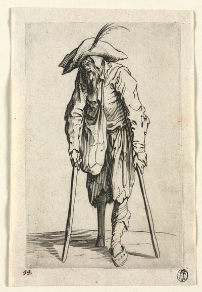 The Beggars: Žebrák s dřevěnou nohou od Jacques Callot