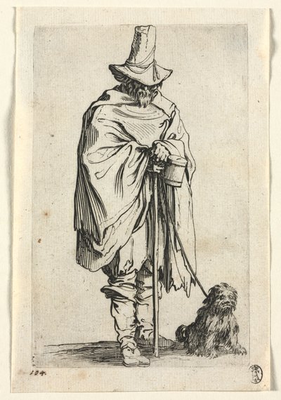 Žebráci: Slepý muž se svým psem, c. 1623. od Jacques Callot