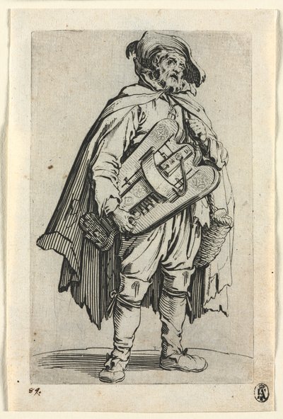 The Beggars: The Hurdy-Gurdy Player, c. 1623. od Jacques Callot
