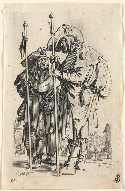 Žebráci: Dva poutníci od Jacques Callot