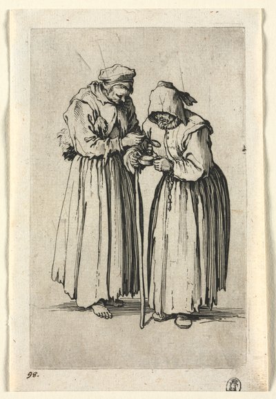 Žebráci: Dvě žebráky od Jacques Callot