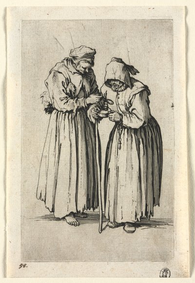 Žebráci: Dvě žebráky, c. 1623. od Jacques Callot