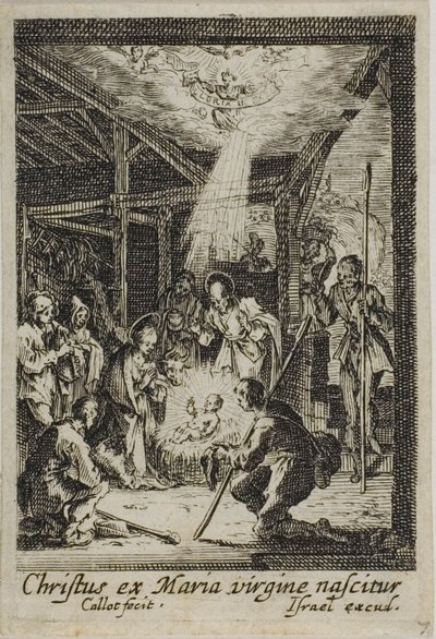 Narození Ježíše z knihy Život Panny Marie od Jacques Callot